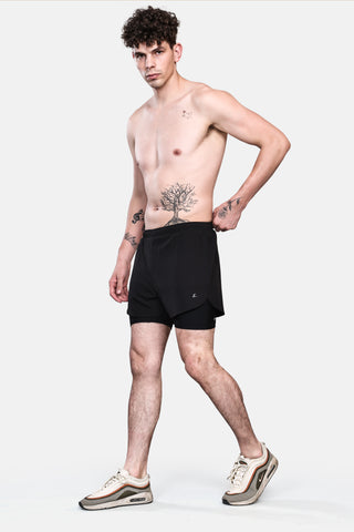 Zagros Mens Activewear Twin Shorts