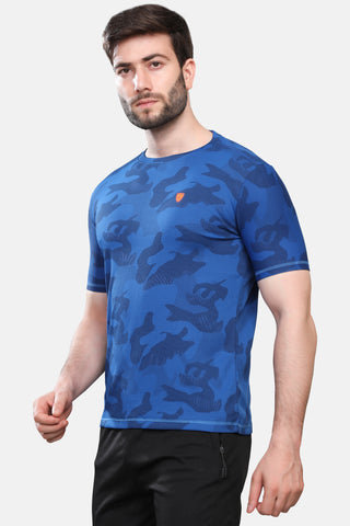 Mens Round Neck Half Sleeves Activewear T shirt