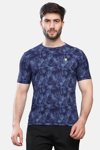 Mens Round Neck Half Sleeves Activewear T shirt