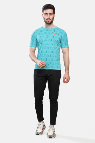 Mens Round Neck Half Sleeves Activewear T shirt