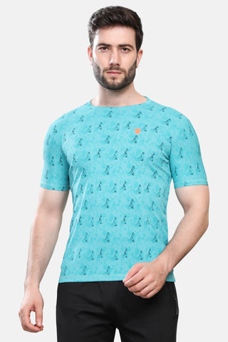 Mens Round Neck Half Sleeves Activewear T shirt