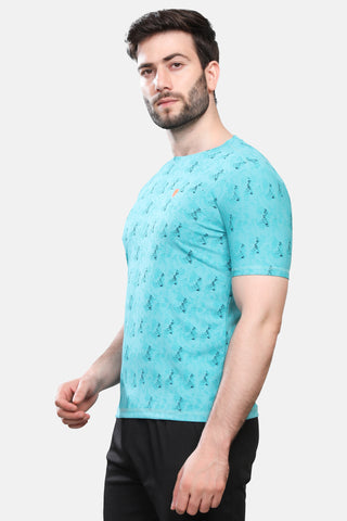 Mens Round Neck Half Sleeves Activewear T shirt